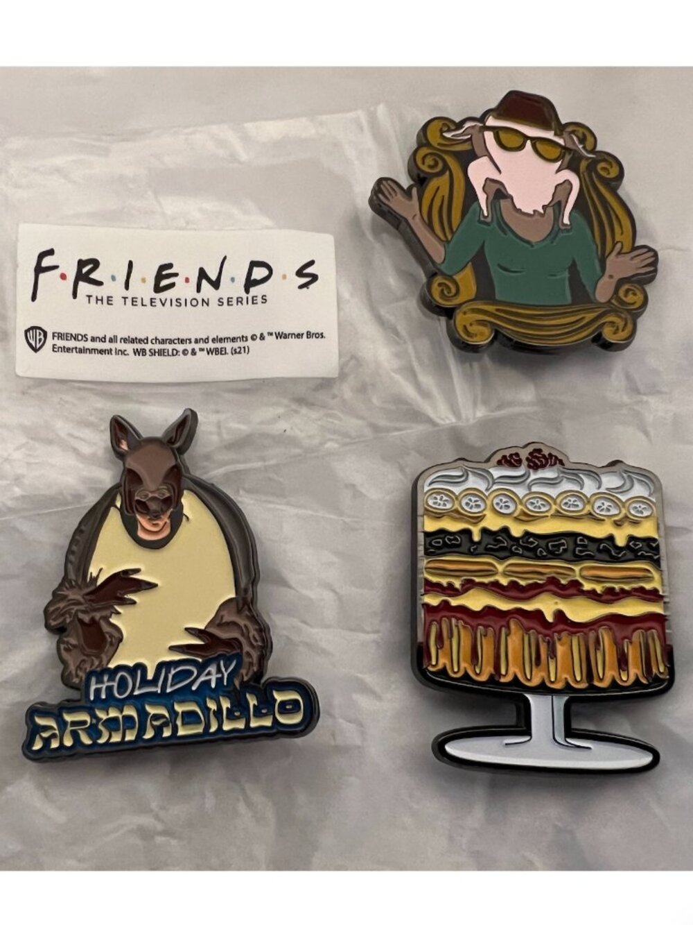 3 new FRIENDS enamel pins Armadillo Turkey Officially Licensed